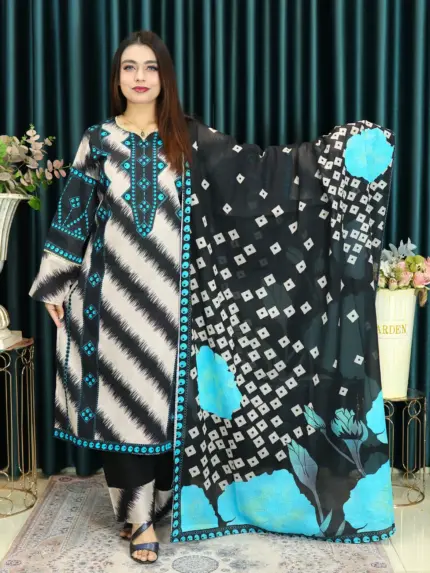 আনরেডি  CBU SWISS LAWN 1418 BLACK & SKY